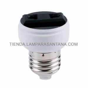 Adaptador convertidor casquillo E27 a enchufe europeo y americano