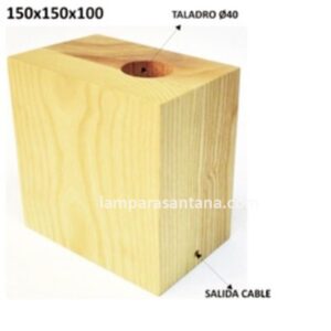 Base madera grande para lámpara
