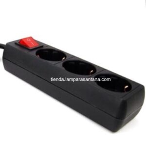 Base múltiple negra con interruptor