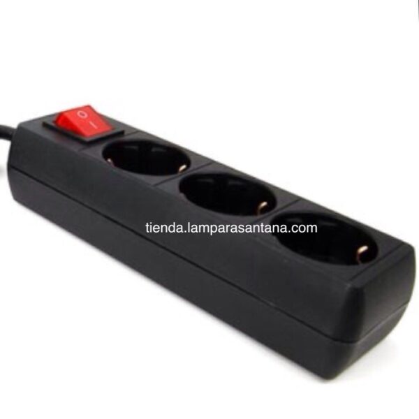 Base múltiple negra con interruptor