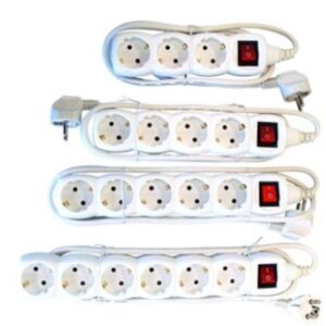 Base múltiple blanca con interruptor