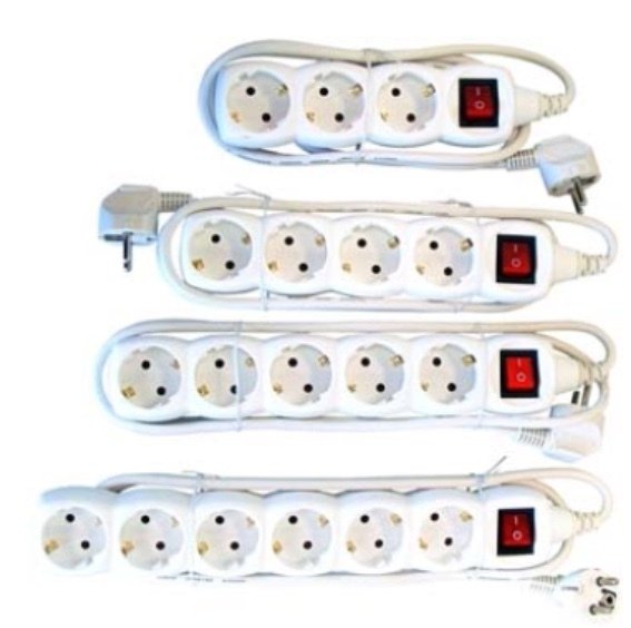 Base múltiple blanca con interruptor