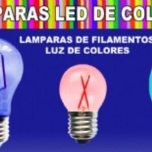Bombilla esférica filamento led (colores)