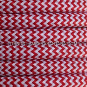 Cable de tela bicolor Blanco Rojo