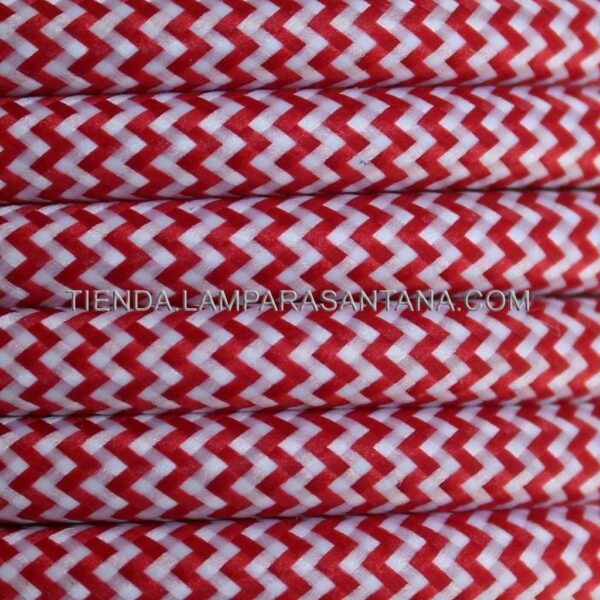 Cable de tela bicolor Blanco Rojo