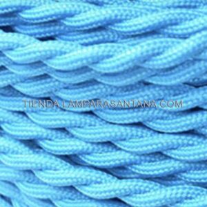 Cable trenzado seda azul turquesa