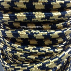 Cable de tela bicolor negro dorado