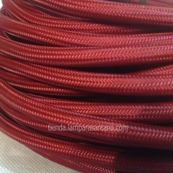 Cable de tela burdeos