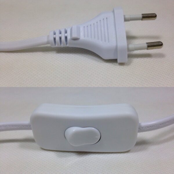 Conexión cable lámpara. Cable con interruptor y clavija o enchufe