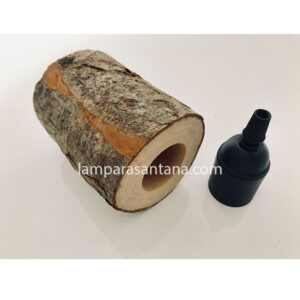 Cubre portalámparas tronco madera