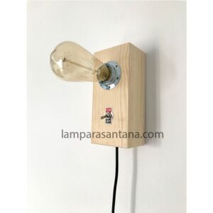 Lampara caja de madera sobremesa y pared