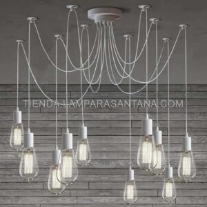 Lámpara Araña Blanca 10 brazos