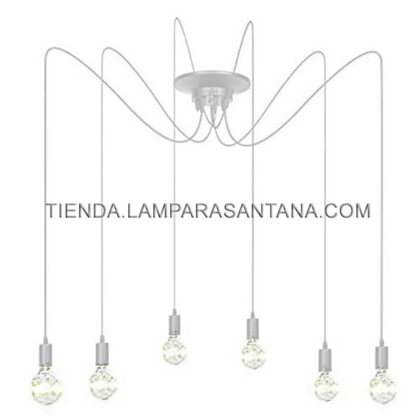 Lámpara Araña Blanca 6 brazos