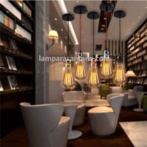 Lámpara colgante con cable textil trenzado