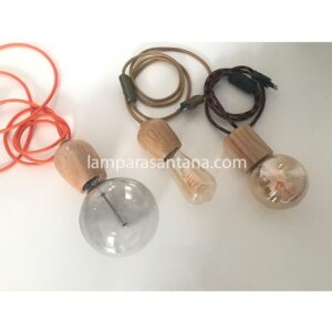 Lámparas sobremesa madera roble