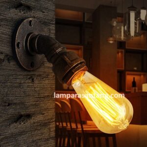 Lámpara industrial estilo tubería curvada