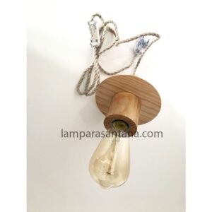 Lámpara madera tipo trompo
