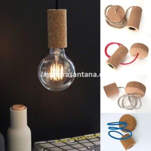 Lámparas colgantes de corcho