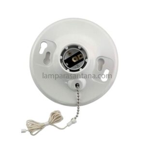 Portalámpara zócalo de baquelita retro con cadena