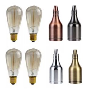 Portalámparas metálicos en forma de botella