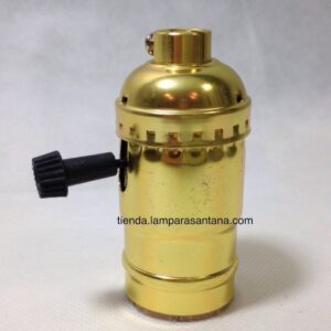 Portalámparas con interruptor de llave Dorado