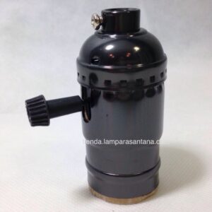 Portalámparas con interruptor de llave Negro