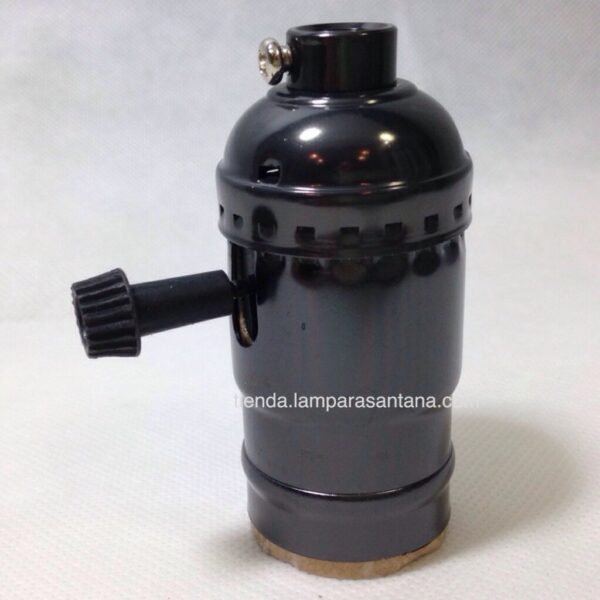 Portalámparas con interruptor de llave Negro