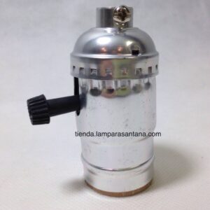 Portalámparas con interruptor de llave Plata