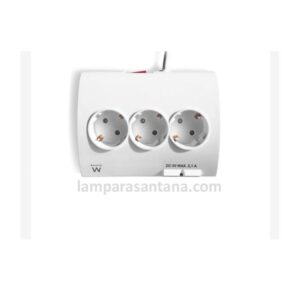 Regleta con 5 enchufe + 2 usb