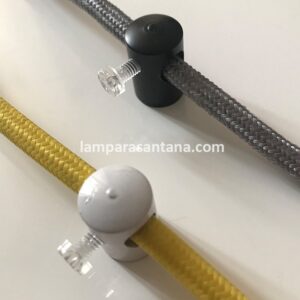 Sujeción metálica con prisionero para cables textiles y silicona