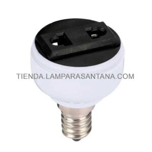 Adaptador convertidor casquillo E14 a enchufe europeo y americano