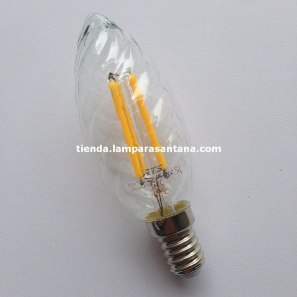 Bombilla vela rizada filamento led