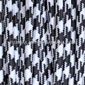 Cable de tela bicolor Vintage B/N