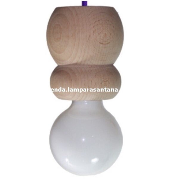 Cubre Portalámparas Madera doble bola