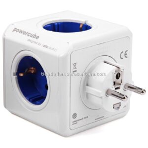 Enchufe múltiple Cube azul con TT