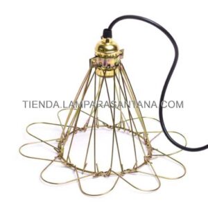 Jaula para lámparas dorada