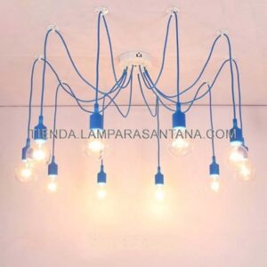 Lámpara Araña Silicona Azul