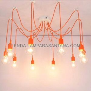 Lámpara Araña Silicona Naranja