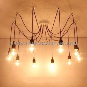 Lámpara Araña Silicona Negra