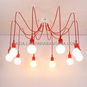 Lámpara Araña Silicona Roja