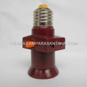 Portalámparas doble enchufe con interruptor