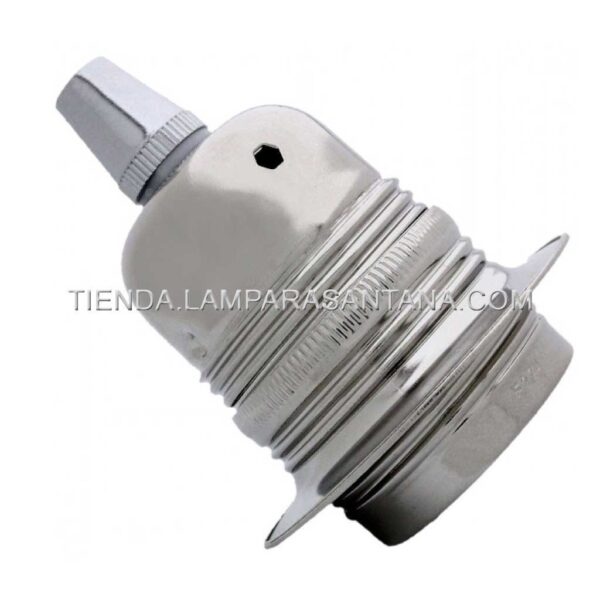 Portalámpara cromo pantalla E27