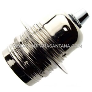 Portalámparas metálico negro perla