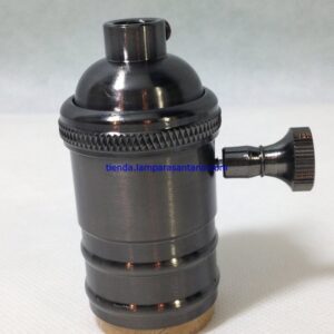 Portalámparas vintage interruptor negro perla