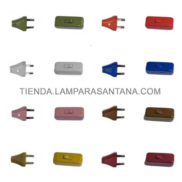 Pack clavija e interruptor de paso de colores